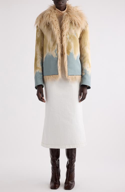 Shop Dries Van Noten Vonda Faux Fur Lined Jacket In Beige