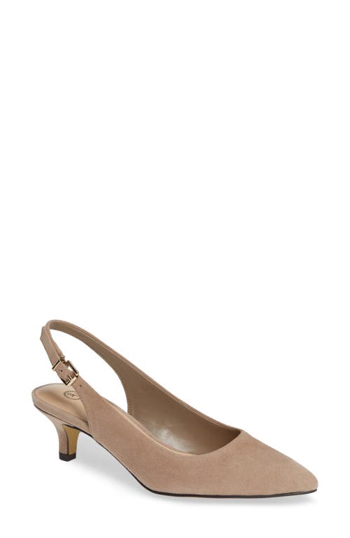 Bella Vita Scarlette Kitten Heel Slingback Pump Almond Suede at Nordstrom,