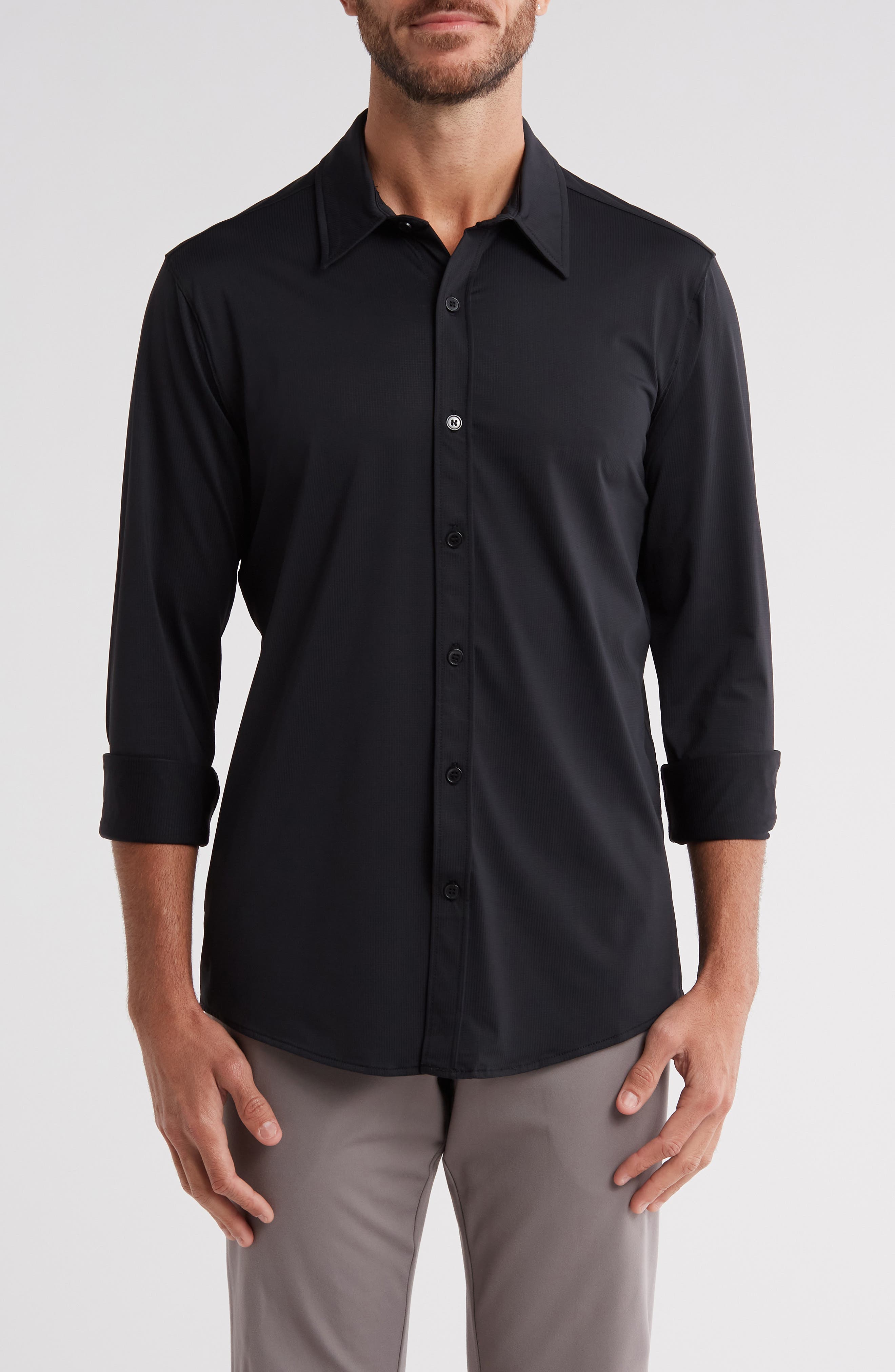 mens black button up shirt near me