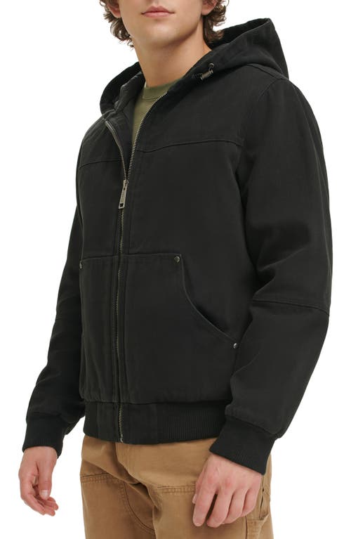 Shop Levi's Workwear Hooded Bomber In Black