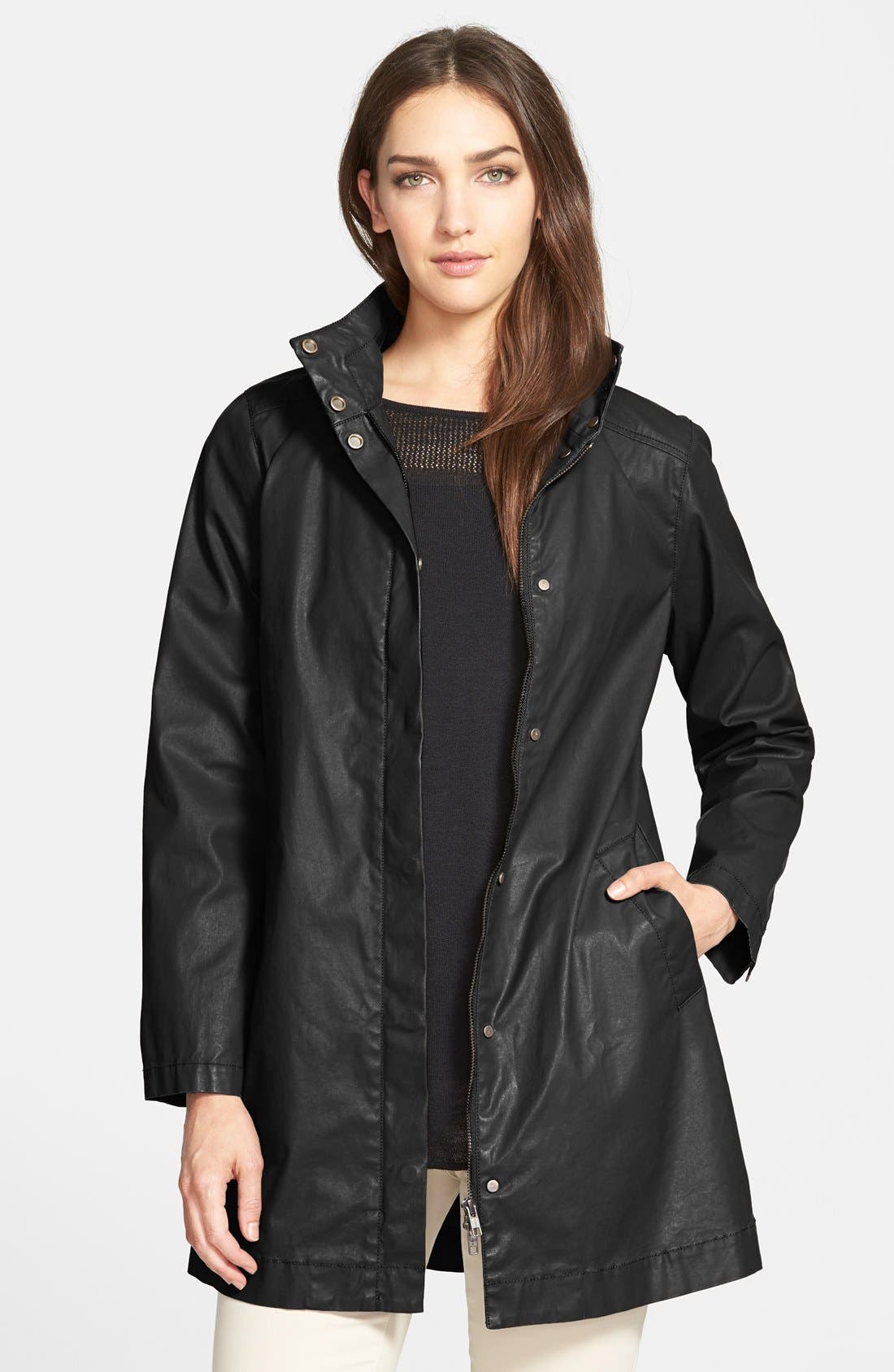 eileen fisher waxed cotton jacket