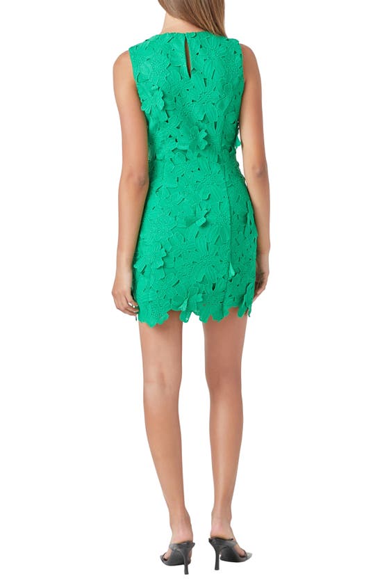 Endless Rose Floral Embroidered Sheath Dress In Kelly Green