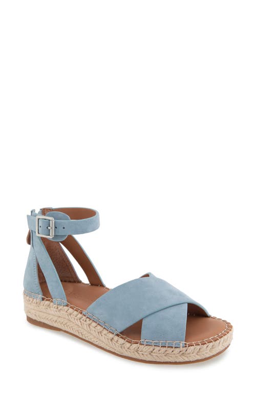 Gentle Souls By Kenneth Cole Leon Ankle Strap Wedge Sandal In Ashley Blue Suede