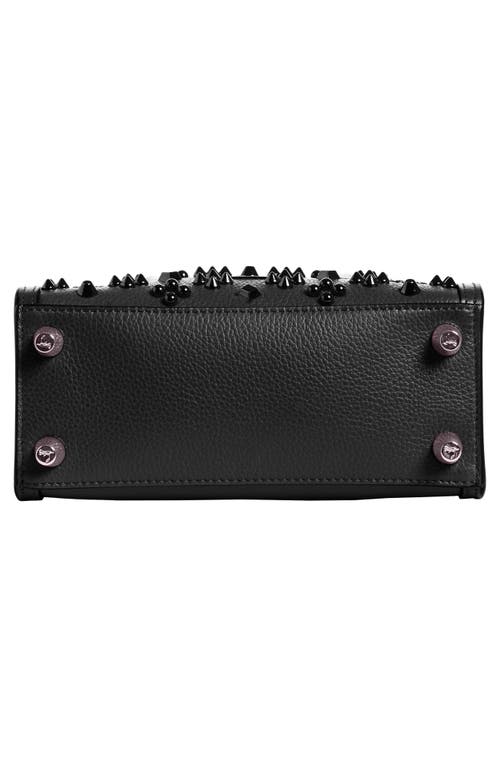 Christian Louboutin Mini Paloma Studded Calfskin Satchel In Black/black/ultrablack