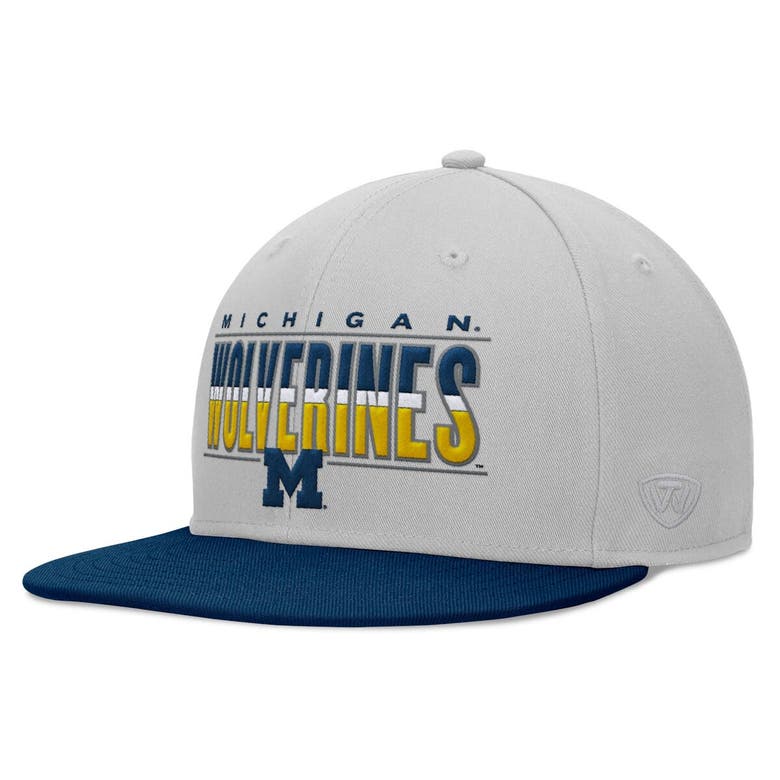 Shop Top Of The World Gray Michigan Wolverines Hudson Snapback Hat