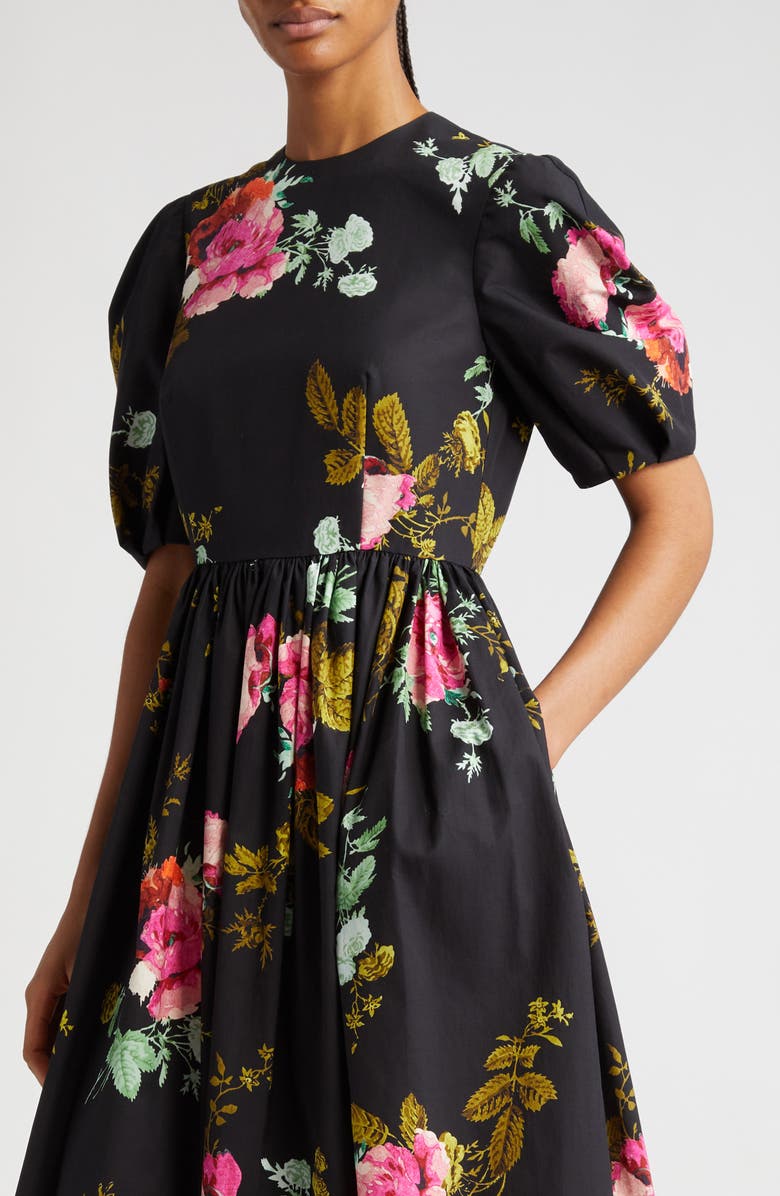 Erdem Floral Print Cotton Faille Midi Dress Nordstrom