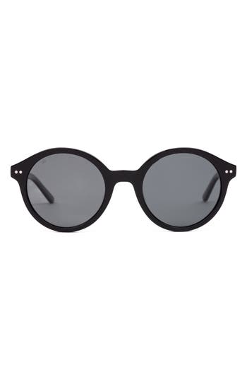 Shop Sito Shades Dixon Polar 52mm Round Sunglasses In Black/iron Grey Polar