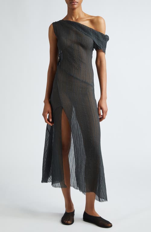 Paloma Wool Alice One-Shoulder Cotton & Silk Dress Grey at Nordstrom,