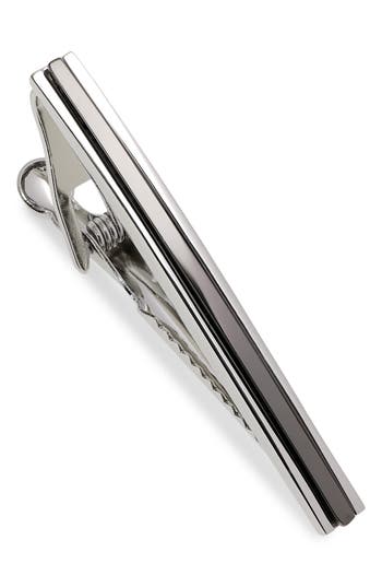 Original Penguin Silver Stripe Tie Bar In Silver