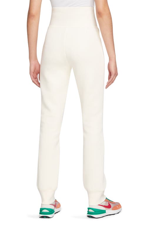 Nike Sportswear Tech Fleece High Waist Slim Zip Pants In Pale Ivory/black