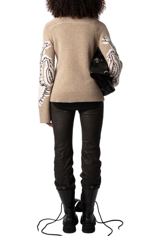 Shop Zadig & Voltaire Sal Turtleneck Merino Wool Sweater In Oatmeal