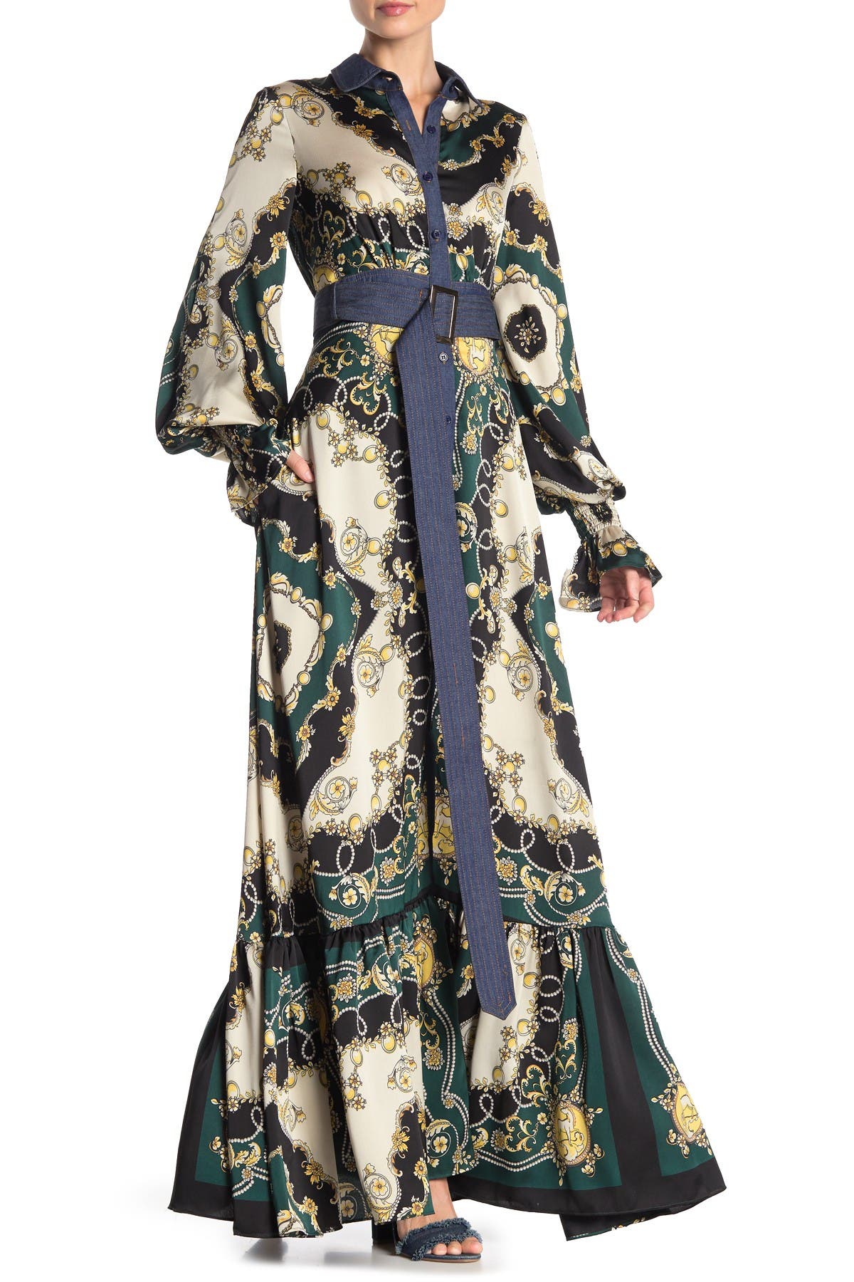 tov denim and chains maxi dress