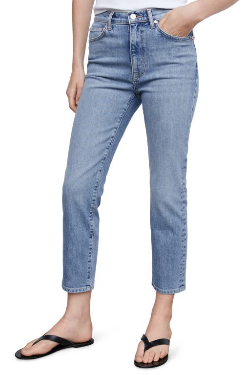 MANGO High Waist Crop Slim Jeans Medium Blue at Nordstrom,