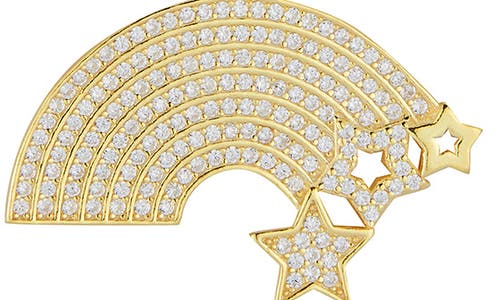 Sphera Milano Cz Pavé Rainbow Pendant Necklace In Gold