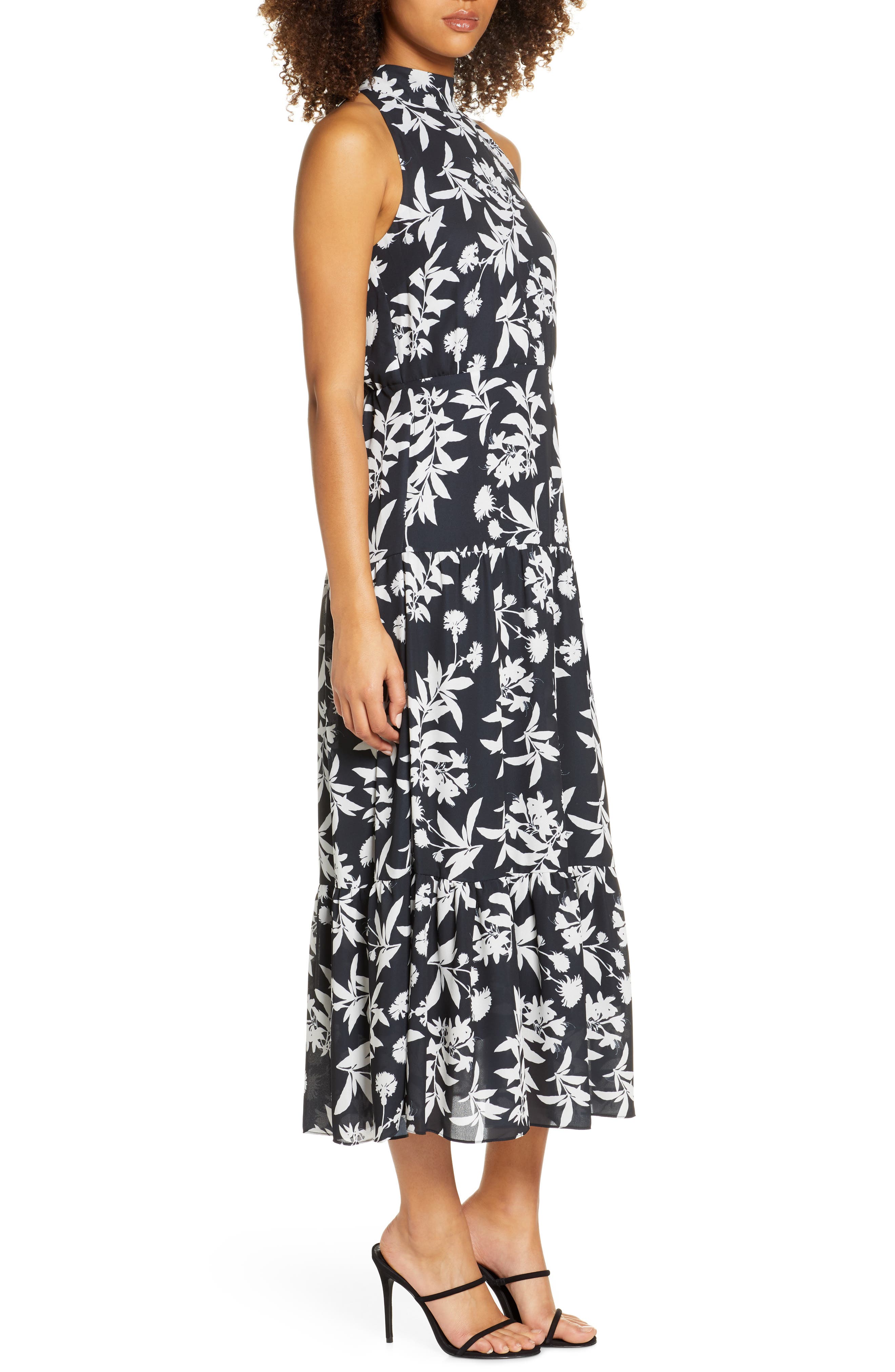 floral high neck maxi dress