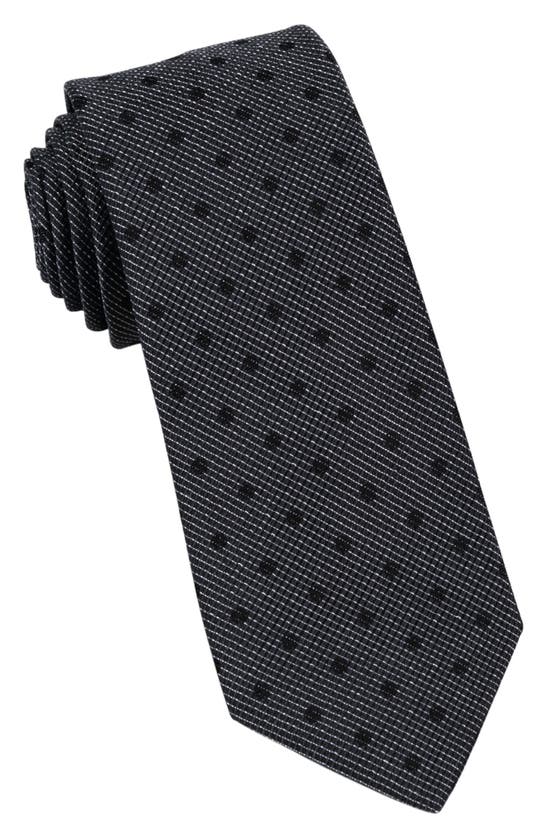 Wrk Dot Silk Tie In Charcoal