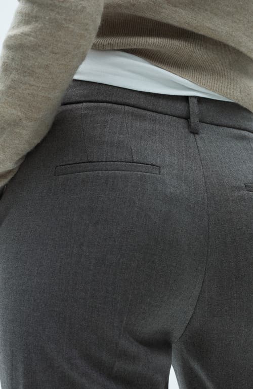 Mango Flat Front Skinny Pants In Grey