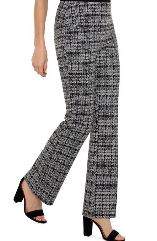 Shop Liverpool Pearl Pintuck Flare Pants In Black/grey Plaid