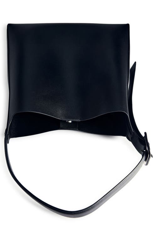 Mango Buckled Faux Leather Shopper Bag In Black