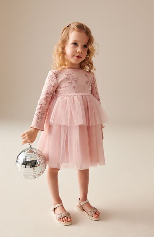 NEXT NEXT KIDS' BALLET PRINT LONG SLEEVE TULLE DRESS 