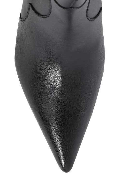 Shop Seychelles Dallas Pointy Toe Western Sock Boot In Black Leather