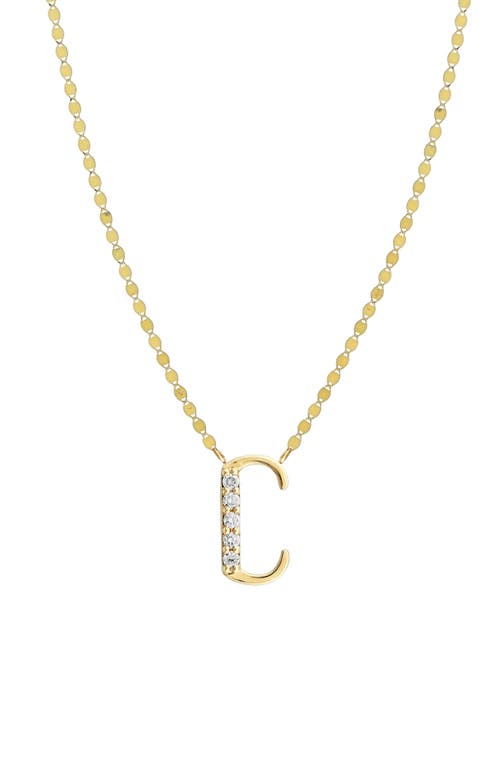 Lana Initial Pendant Necklace in Yellow Gold- C at Nordstrom, Size 18 In