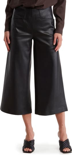 T Tahari Crop Wide Leg Faux Leather Pants | Nordstromrack