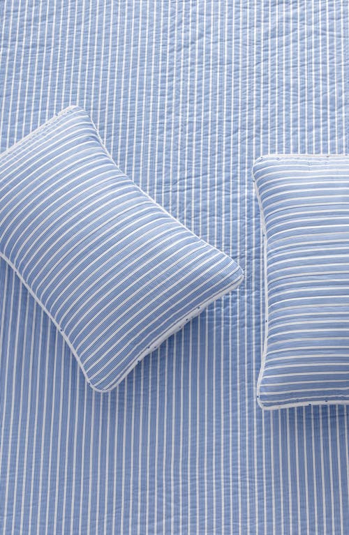 Woven & Weft Stripe Quilt & Sham Set In Blue