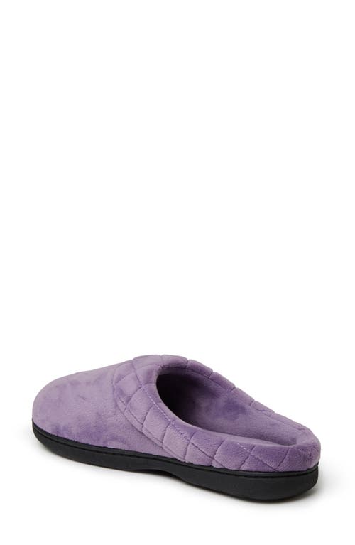 Dearfoams Darcy Quilted Cuff Velour Clog Slipper In Smokey Purple