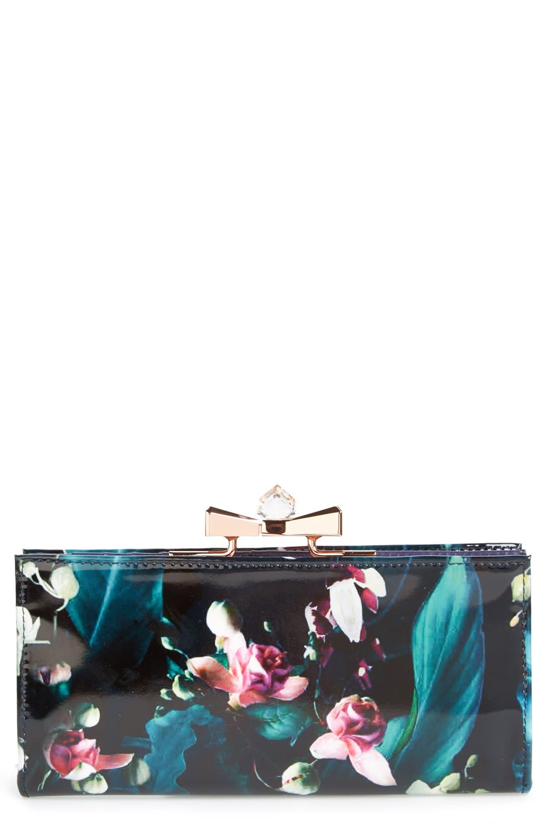 Ted Baker London Floral Print Patent Leather Matinee Wallet Nordstrom