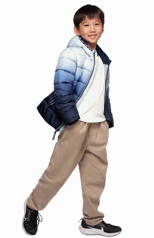 Rokka&rolla Kids' Heavyweight Fleece Lined Puffer Jacket In Midnight Ombre