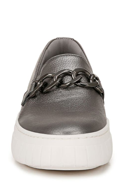 Shop Naturalizer Daphne Slip-on Platform Sneaker In Pewter Leather