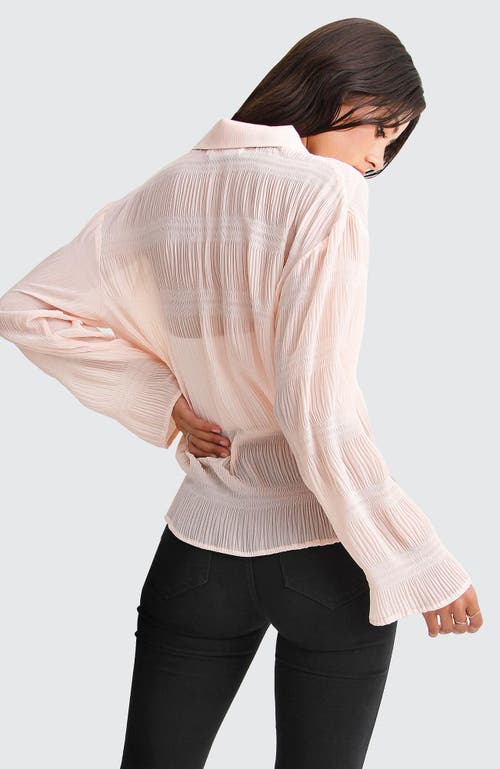 Belle & Bloom Yoko Shirred Chiffon Blouse - Blush