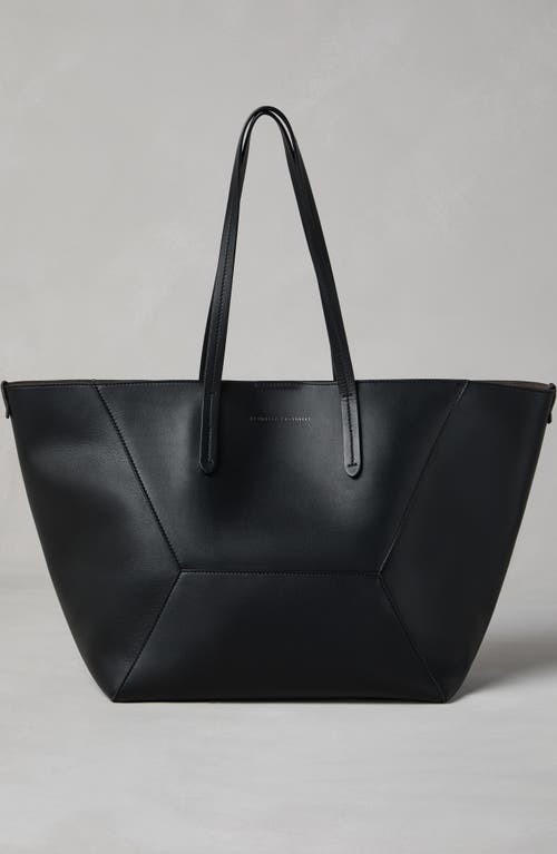 Shop Brunello Cucinelli Calfskin Shopper Bag In Black