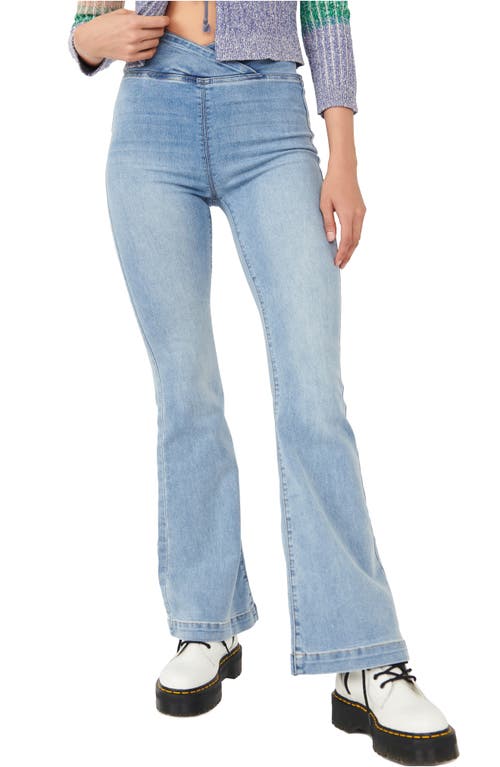 Free People Venice Beach High Waist Flare Leg Jeans in Spring Blue
