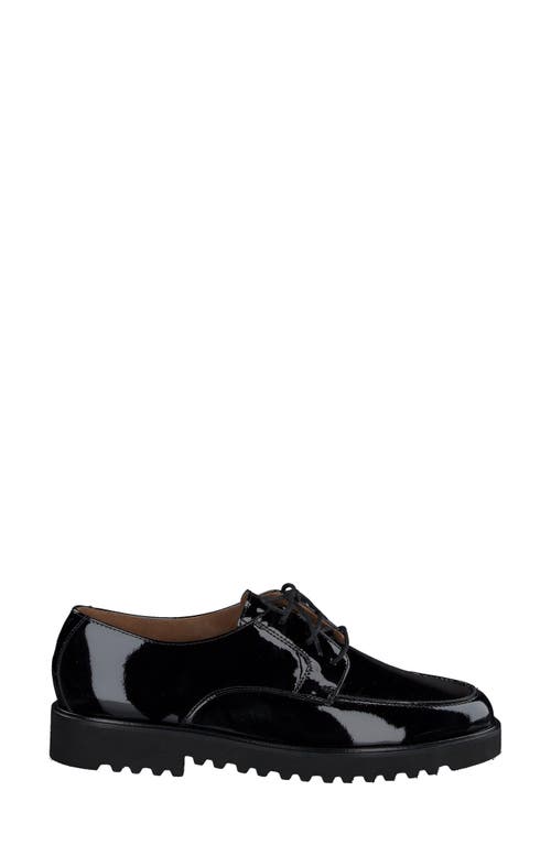 Paul Green Audra Lug Sole Derby In Black Soft Patent