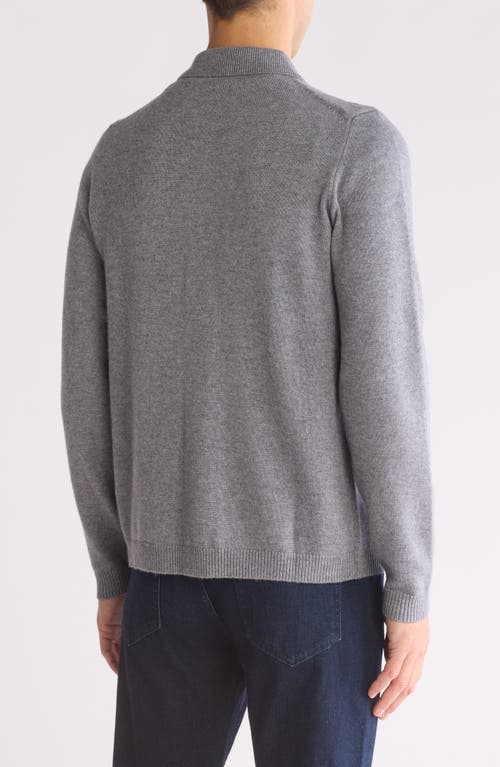 Bruno Magli Knit Long Sleeve Button-up Shirt In Medium Grey