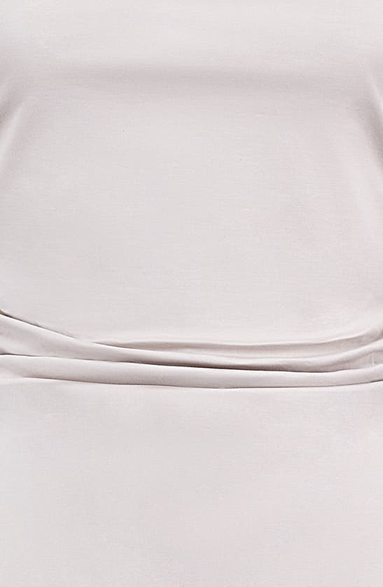 MISTRESS ROCKS MISTRESS ROCKS SIDE DRAPE STRAPLESS STRETCH COTTON TWILL TOP