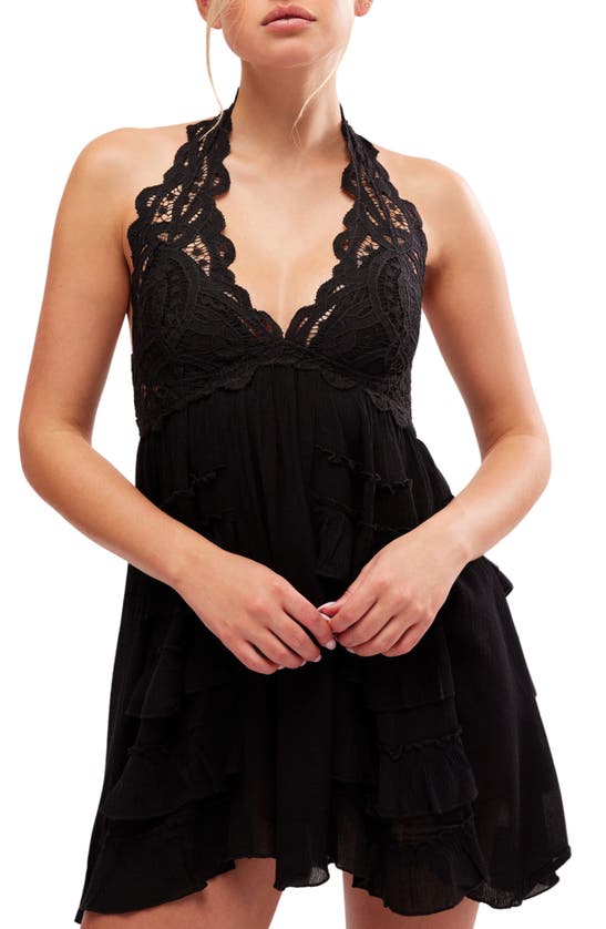 Shop Free People Adella Halter Nightgown In Black