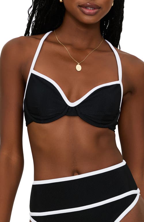 Shop Beach Riot Kori Colorblock Underwire Bikini Top In Black/white