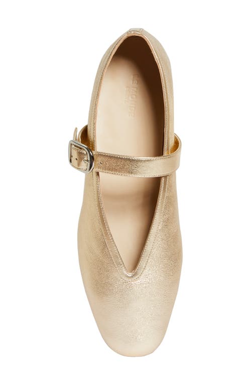 Shop Le Monde Beryl Stella Mary Jane Flat In Platinum Gold