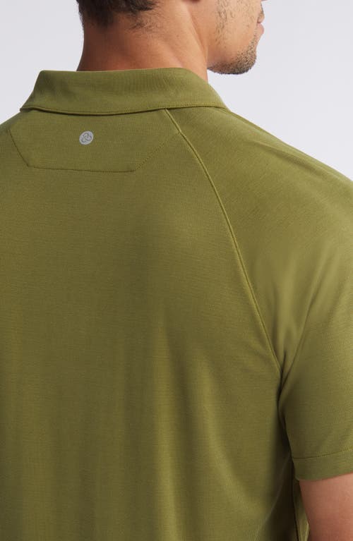 Shop Zella Ace Piqué Performance Golf Polo In Olive Spice