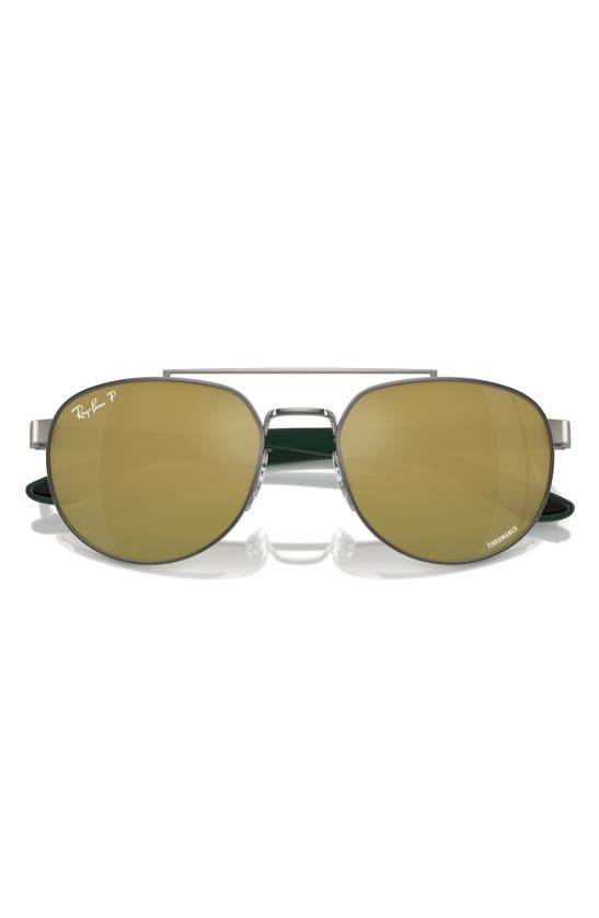 Shop Ray Ban Ray-ban 56mm Polarized Irregular Sunglasses In Gunmetal