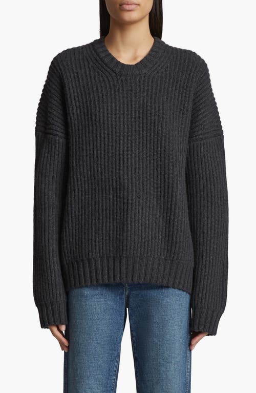 Shop Khaite Manuela Cashmere Rib Crewneck Sweater In Storm