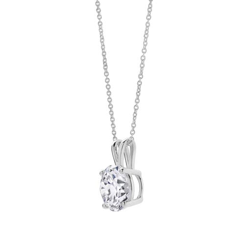 Luvmyjewelry Lucent 14k Gold Round Lab Grown Diamond Pendant In 14k White Gold