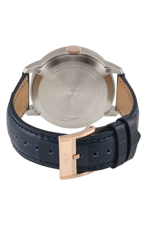Gv2 Rovescio Croc Embossed Leather Strap Watch, 42mm In Blue