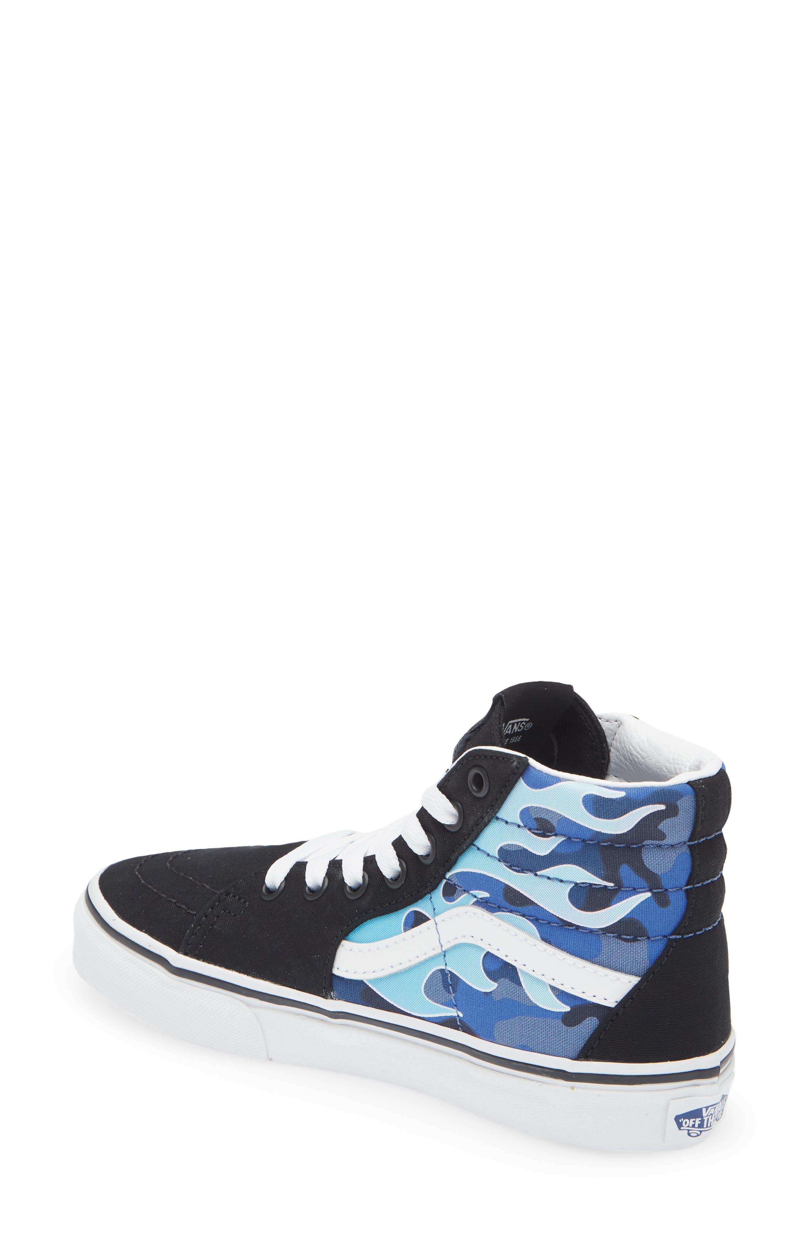 blue vans flame