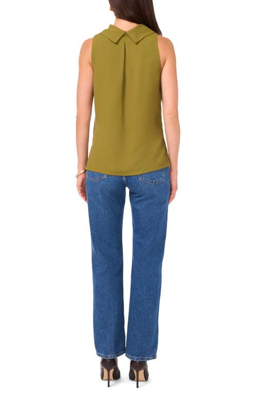 Shop Vince Camuto Cowl Neck Sleeveless Blouse In Olive Moss