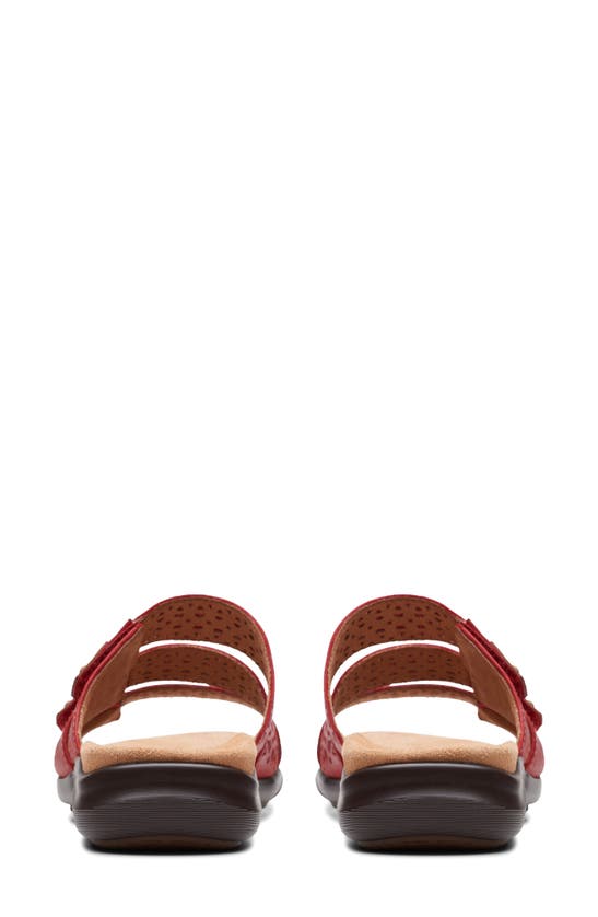 Shop Clarks Kitly Walk Slide Sandal In Cherry Leather