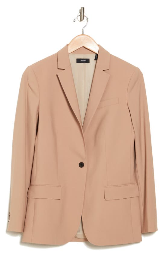 Theory Tailored Blazer With Notched Lapels In Palomino